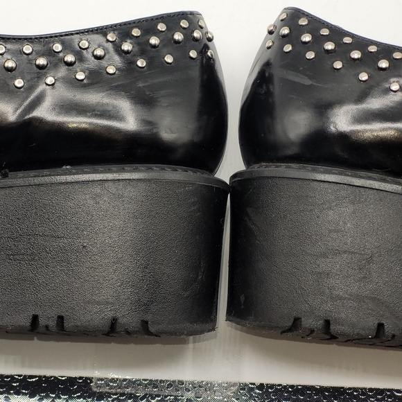 Stuart Weitzman Zealous Studded Platform Loafer Jet Mirror Black. Size 9.5 M - Picture 14 of 16